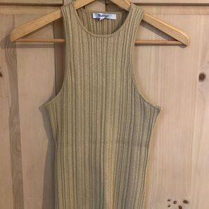 Madewell Gold Sparkle Ribbed Tank Top